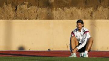 Khedira, en un entrenamiento con el Real Madrid.