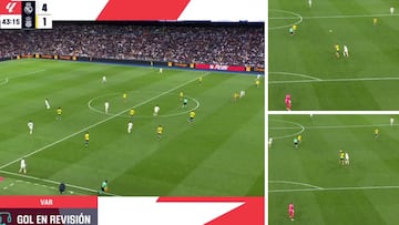 Las imágenes del VAR en el gol anulado a Mbappé por fuera de juego por interferencia en el Real Madrid-Las Palmas de la jornada 20 de LaLiga EA Sports.