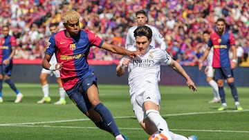 Lamine, ante Fran García.