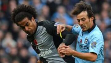 David Silva en el partido ante el Tottenham Hotspur.