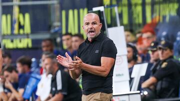 Paco López en el encuentro frente al Real Zaragoza.