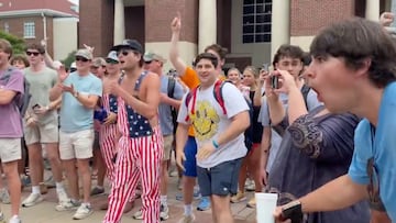 Ole Miss has launched a student conduct investigation after counter-protesters were caught on video making racist gestures and insults to a Black woman.