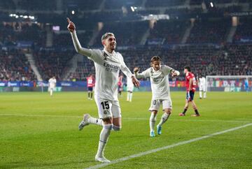 Valverde celebra su gol en El Sadar.