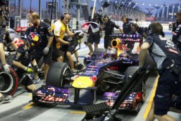 Vettel durante una parada.