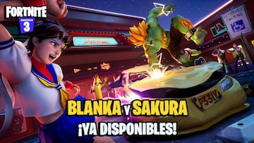 Blanka y Sakura de Street Fighter llegan a Fortnite: cómo conseguir sus skins
