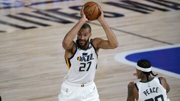 Rudy Gobert, durante el partido de la NBA que ha enfrentado a New Orleans Pelicans y a Utah Jazz