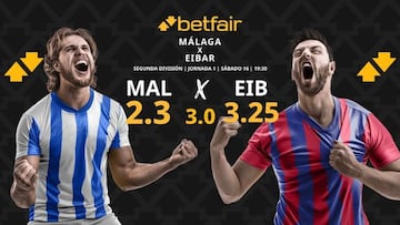 Málaga CF vs. SD Eibar: horario, dónde ver, estadísticas y pronósticos