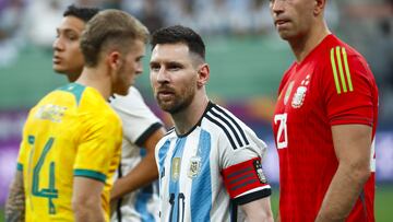 Beijing (China), 15/06/2023.- Lionel Messi of Argentina (C) reacts during a soccer friendly match between Argentina vs Australia in Beijing, China, 15 June 2023. (Futbol, Amistoso) EFE/EPA/WU HAO
