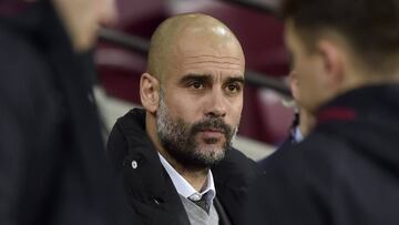 El director t&eacute;cnico del Manchester City, Josep Guardiola.