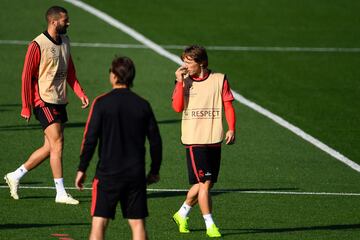 Luka Modric, Karim Benzema y Julen Lopetegui. 