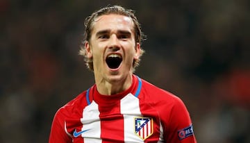 Antoine Griezmann celebrates during Atletico's 2-4 victory over Bayer Leverkusen on Tuesday night.