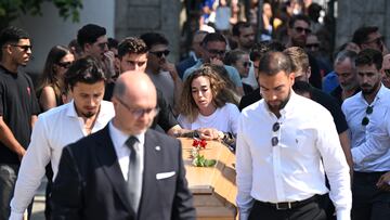 Diogo Jota’s wife breaks down in tears beside coffin at cemetery arrival