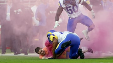 An activist invaded the field on the latest edition of Monday Night Football and Los Angeles Rams linebacker decided to take matters into his own hands.