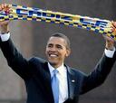 Barack Obama se muestra cadista con la bufanda del Cádiz CF