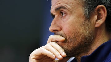 Luis Enrique during Tuesday&#039;s press conference. 