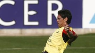 Guille Franco en un entrenamiento con el Villarreal