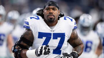 Tyron Smith en un partido de los Dallas Cowboys.