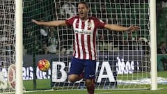 Koke celebra el gol.