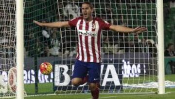 Koke celebra el gol.