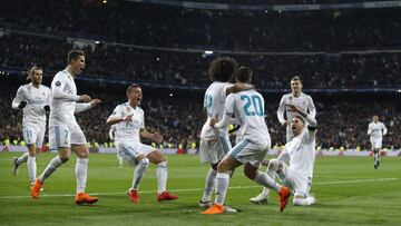 14/02/18 PARTIDO CHAMPIONS LEAGUE OCTAVOS IDA
 REAL MADRID - PSG PARIS SAINT GERMAIN 
 TERCER GOL MARCELO 3-1 ALEGRIA