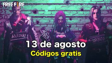 Códigos Free Fire de hoy 13 de agosto de 2021; todas las recompensas gratis