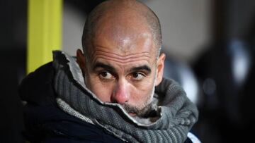 Guardiola, durante un partido de Carabao Cup ante el Burton Albion