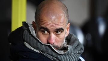 Guardiola, durante un partido de Carabao Cup  ante el Burton Albion 