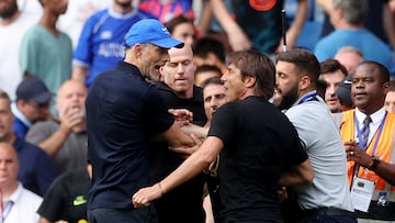 Thomas Tuchel y Antonio Conte se enfrentan durante su etapa como entrenadores de Chelsea y Tottenham.