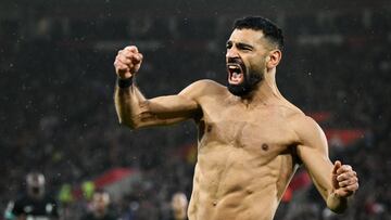 Mohamed Salah, jugador del Liverpool, celebra uno de sus goles ante el Southampton.