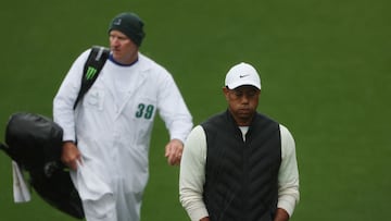 El golfista estadounidense Tiger Woods, durante el Masters de Augusta 2023.