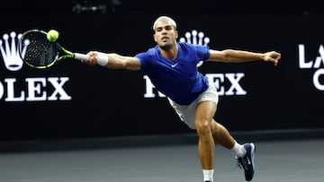 Carlos Alcaraz, contra Taylor Fritz en la Laver Cup.