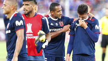 Futbol, Universidad de Chile vs Melgar
Copa Libertadores 2019
Los jugadores de Universidad de Chile se lamentan tras el partido de Copa Libertadores disputado en el estadio Nacional de Santiago, Chile.
13/02/2019
Dragomir Yankovic/Photosport
Football, Universidad de Chile vs Melgar
2019 Copa Libertadores Championship
Universidad de Chile's players regrets after the Copa Libertadores Championship match held at the National stadium of Santiago de Chile.
13/02/2019
Dragomir Yankovic/Photosport