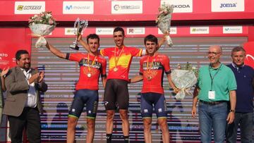 22/06/18 CICLISMO 
 CAMPEONATO DE ESPA&Ntilde;A DE CARRETERA
 PODIO NACIONAL DE CRONO 2018 
 CASTROVIEJO MEDALLA DE ORO 
 GORKA IZAGIRRE MEDALLA DE PLATA 
 ION IZAGUIRRE MEDALLA DE BRONCE 
 
 FOTO RFEC
 FOTO ENVIADA JOSE.ANDRES.EZQUERRO.