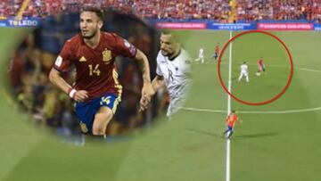 El lujo de regate de Saúl: un giro 'a lo Xavi' que bien vale un Mundial