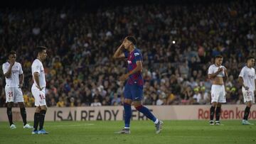 Araújo, el día de su debut en Liga, cuando Mateu le expulsó.