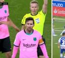 El por qué de la no expulsión a Messi y el penalti por empujón a De Jong