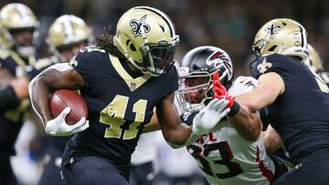 El running back estelar de los New Orleans Saints, Alvin Kamara, registra 840 yardas desde la l&iacute;nea de golpeo y siete touchdowns en ocho partidos.