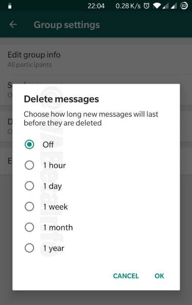 WhatsApp solo permitirá borrar mensajes programados en los grupos