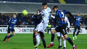 Bergamo (Italy), 28/01/2023.- Atalanta's Joakim Maehle scores the 1-0 goal during the Italian Serie A soccer match between Atalanta BC and UC Sampdoria, in Bergamo, Italy, 28 January 2023. (Italia) EFE/EPA/MICHELE MARAVIGLIA
