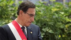 FILE PHOTO: Peru&#039;s President Martin Vizcarra attends a swearing-in ceremony at the government palace in Lima, Peru October 3, 2019. REUTERS/Guadalupe Pardo/File Photo