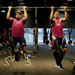 Los All Blacks se ponen en forma en el gimnasio