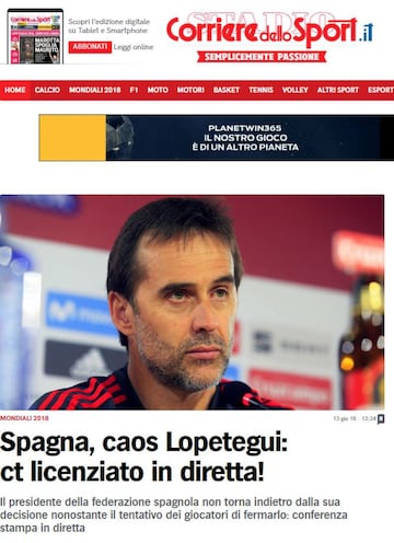 Las reacciones de la prensa tras la destitución de Lopetegui