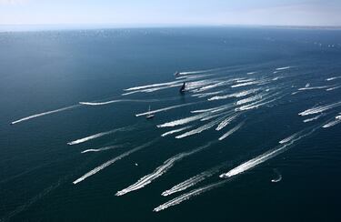 Vista general durante la Regata de Vela Barcolana.