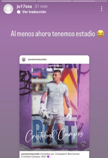 La hermana de Cristóbal Campos se burló de la U y luego borró el posteo