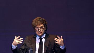 Argentina's President Javier Milei participates in a business event, in Buenos Aires, Argentina, May 13, 2025. REUTERS/Agustin Marcarian