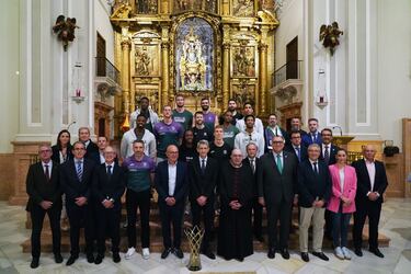 El Unicaja de Málaga celebra su segundo título de la BCL (Basketball Champions League) en La Parroquia, Basílica y Real Santuario de Santa María de la Victoria y de la Merced.