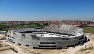 Vista aérea de las obras de La Peineta.