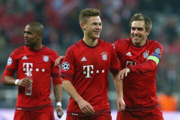 Philipp Lahm celebrating with Kimmich 