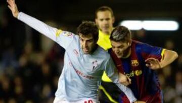 <b>IGUALDAD. </b>Trashorras disputa el balón a Ilie en un partido emocionante, en el que el Barcelona B y el Celta se repartieron los puntos.