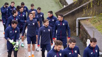 El equipo rojiblanco se entrenó este jueves en Lezama.